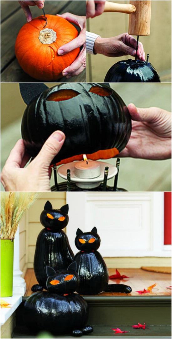 3 Black Cat O’Lanterns