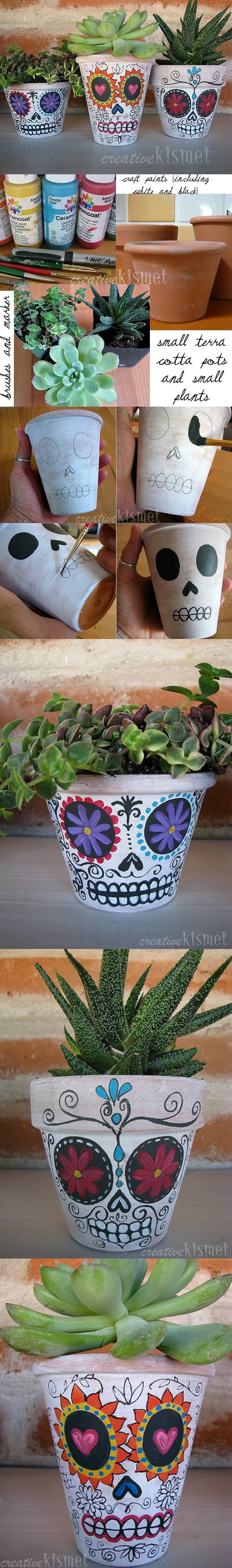 4 Day of the Dead Planters