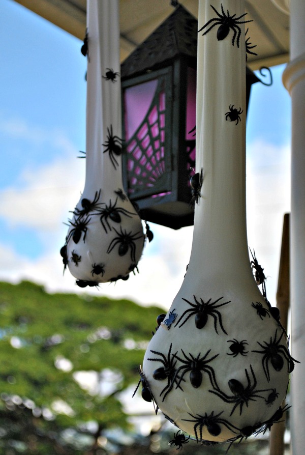 2 Creepy Halloween Decor Spider Sacs